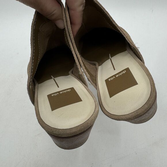 Dolce Vita Women's Shiloh Mules Size 8.5 Truffle Suede Brown Leather Western - Picture 8 of 9